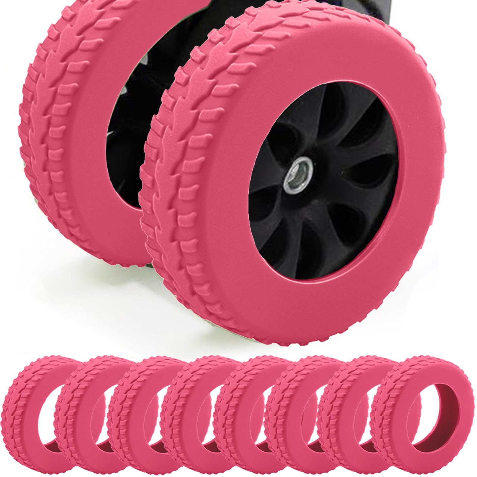 INUSO Upgraded 8Pcs Carry On Luggage Wheel Covers, Scratch-Resistant, Noise-Reducing & Anti-Fall Silicone Suitcase Wheel Protectors for 2-2.4" Spinner