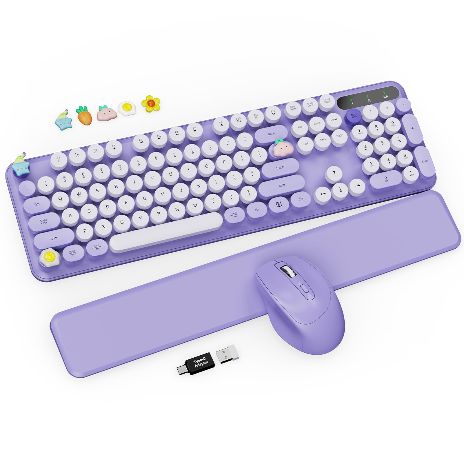 tastiera e mouse wireless viola con supporto schienale folding leghe