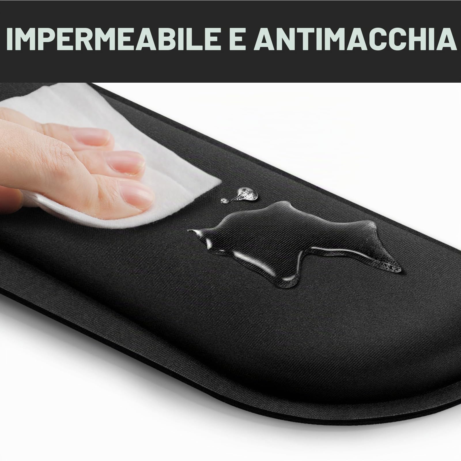 Gimars Poggia Polsi Mouse Tastiera Ergonomico Schiuma Memoria Gel Supporto Mouse Poggiapolsi per Alleviare Dolore Digitazione Gaming Ufficio Nero