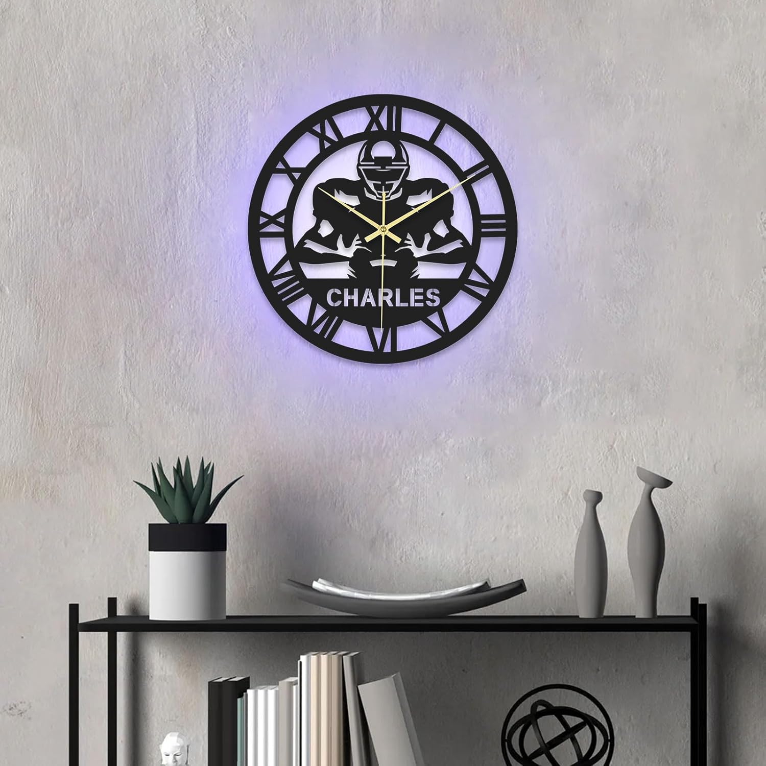 Custom Name Metal Wall Clock with Silent Movement,15.7in Personalized for Kitchen, Living Room | Unique Christmas, Housewarming