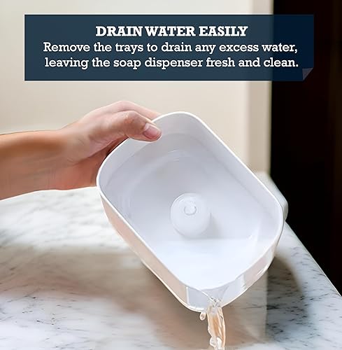 Miniatura 6 de Juego de dispensador automático de jabón para lavavajillas, bomba de jabón doble satisfactoria, bandeja de esponja premium, organizador de fregadero