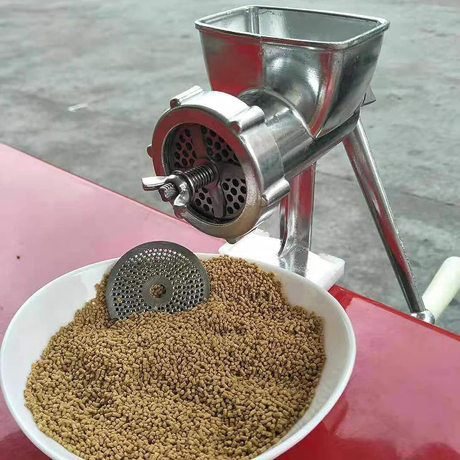 Macchina per Pellet per mangime per Animali Domestici, Strumento per la Produzione di Pellet per mangime per Animali Domestici con Manico Staccabile e Stampo da 6 mm, Macchina per mangime per Cani e