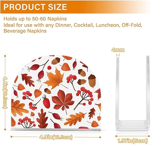 Miniatura 3 de Servilletero de hojas de otoño para mesa, dispensadores de servilletas de tejido acrílico, servilleteros de cóctel para encimeras de cocina, hotel,