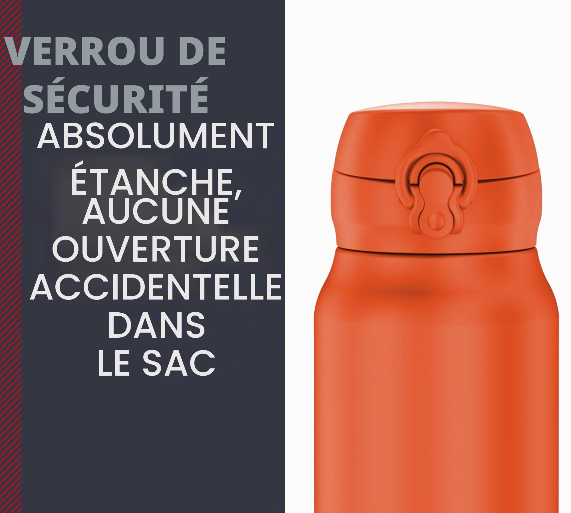 THERMOS Bouteille isotherme, en acier inoxydable, 0,50 l, orange brillant mat, 10 h chaud/20 h froid, entièrement étanche, pour eau, thé, boissons calmes