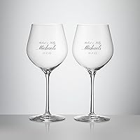 Vista 7 de Waterford Copas de vino personalizadas Elegance Sauvignon Blanc, juego de 2 copas de vino blanco con grabado personalizado de 14.2 onzas