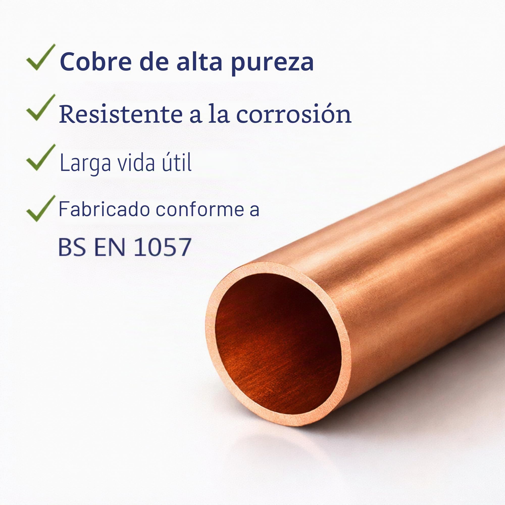 Tubo de cobre en espiral de microorificio flexible para instalaciones de agua, gas, fontanería y bricolaje (10 mm, 3 metros)