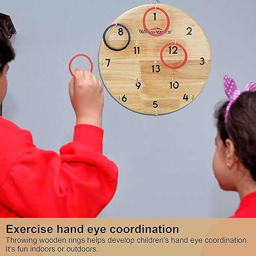 Miniatura 7 de Juego de lanzamiento de anillos, interior y exterior, para niños y adultos, para la familia, divertida puerta trasera o para colgar en la pared,