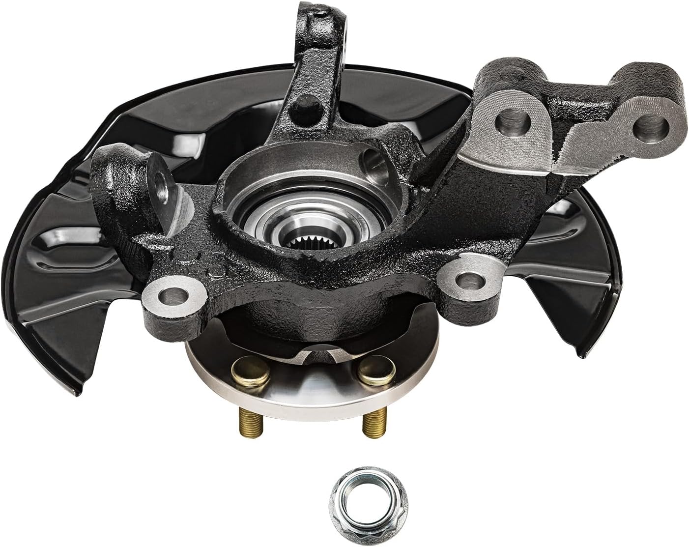 Detroit Axle - Front Steering Knuckles Rear Wheel Hub Bearings Assembly Replacement for 2003-2008 Toyota Corolla Non-ABS