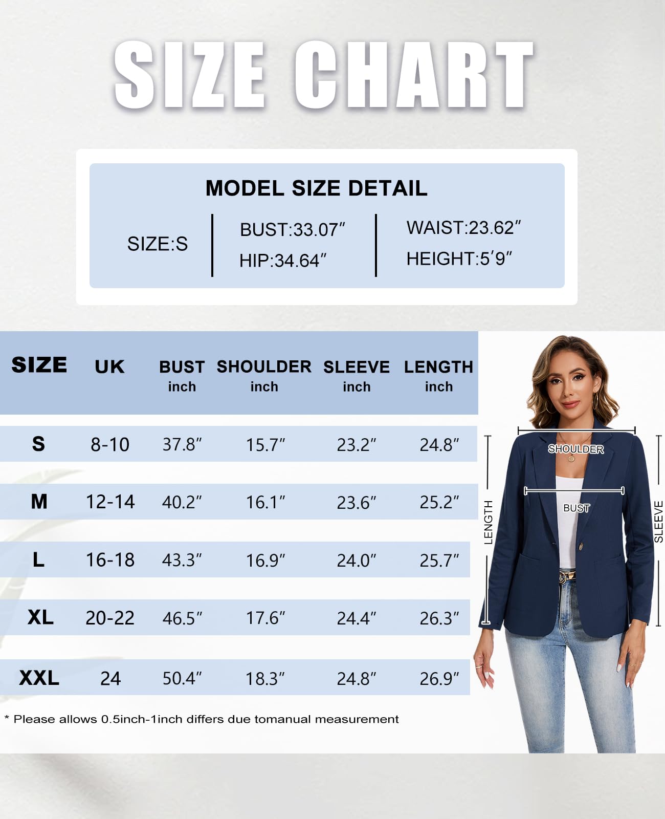 Blazer da donna in cotone e lino a maniche lunghe e blazer con colletto a tacca giacca slim fit giacca casual lavoro ufficio cappotto