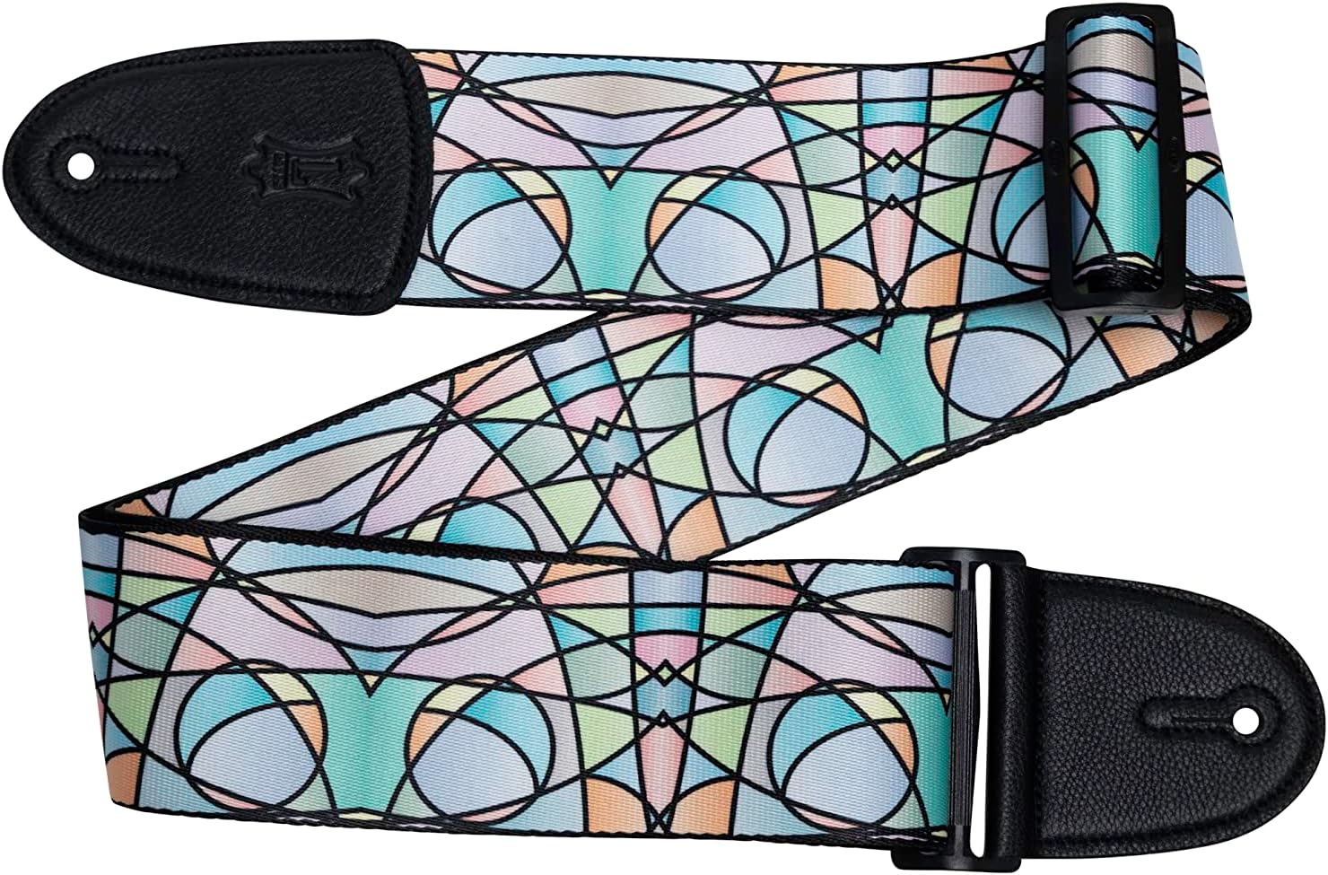 Levy's Leathers 3" Stained Glass Guitar Strap with Pastel Colors Design; (MP3SG-007)