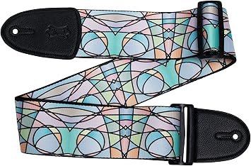 Levys Leathers 3" Stained Glass Guitar Strap with Pastel Colors Design; MP3SG-007