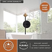 Vista 5 de VAXCEL Orbit 1 - Aplique de pared industrial MCM de latón y bronce aceitado claro globo de cristal transparente