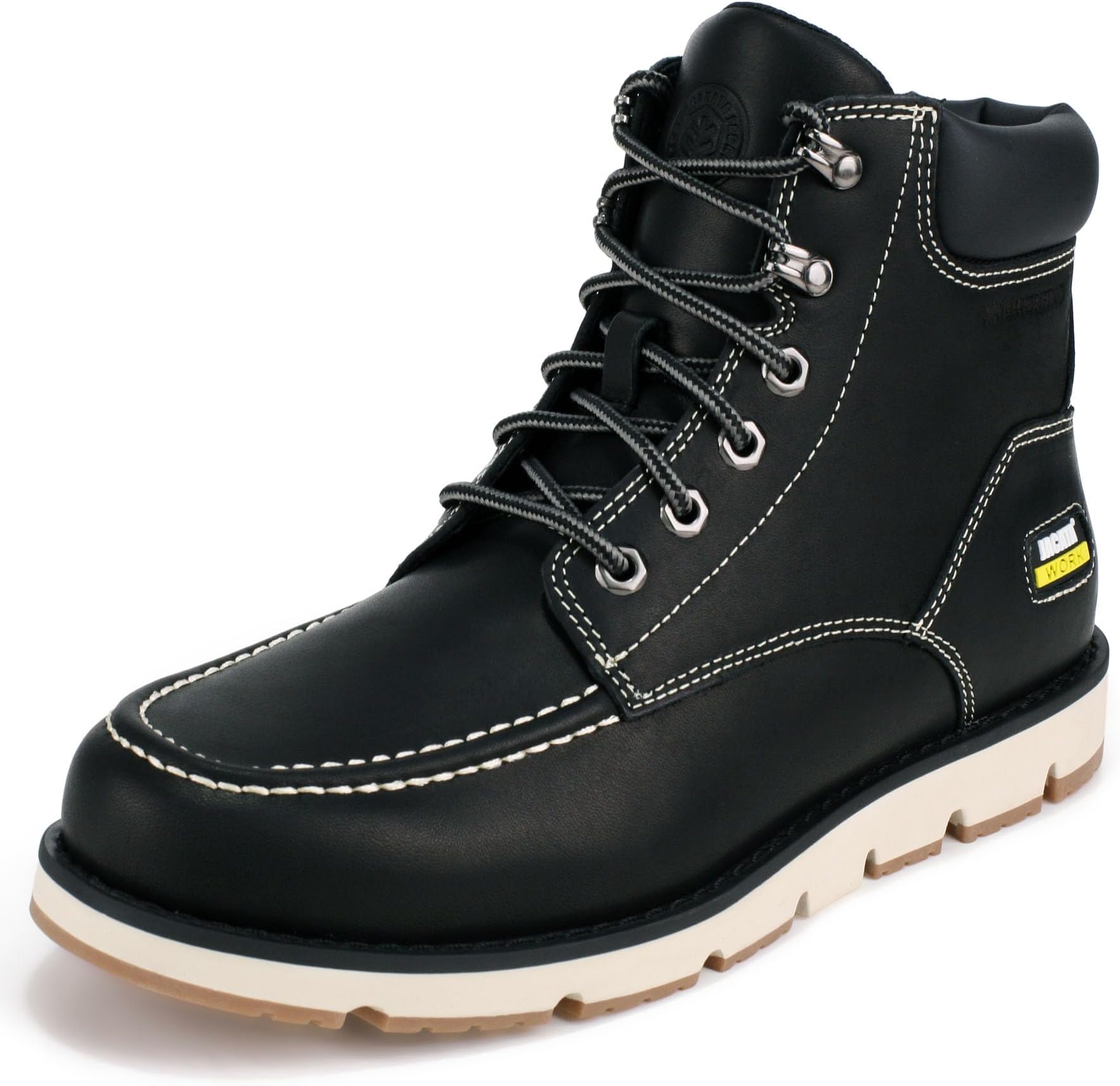 Mens Work Boots Moc Toe Wedge Botas De Trabajo Para Hombre Soft Toe Non Slip Industrial Construction Leather Boots/Shoes For Men Women