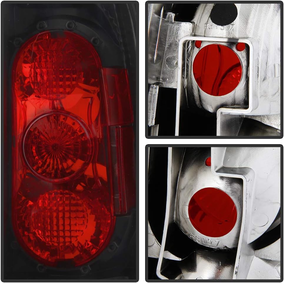 ACANII - For 1988-1998 Chevy/GMC C/K C10 Silverado Sierra Suburban Tahoe Black Smoked Tail Lights Lamps G2 Left+Right