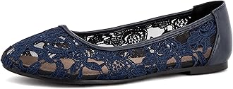 GreatonuWomen Shoes Cut Out Slip On Synthetic Lace Ballet Flats