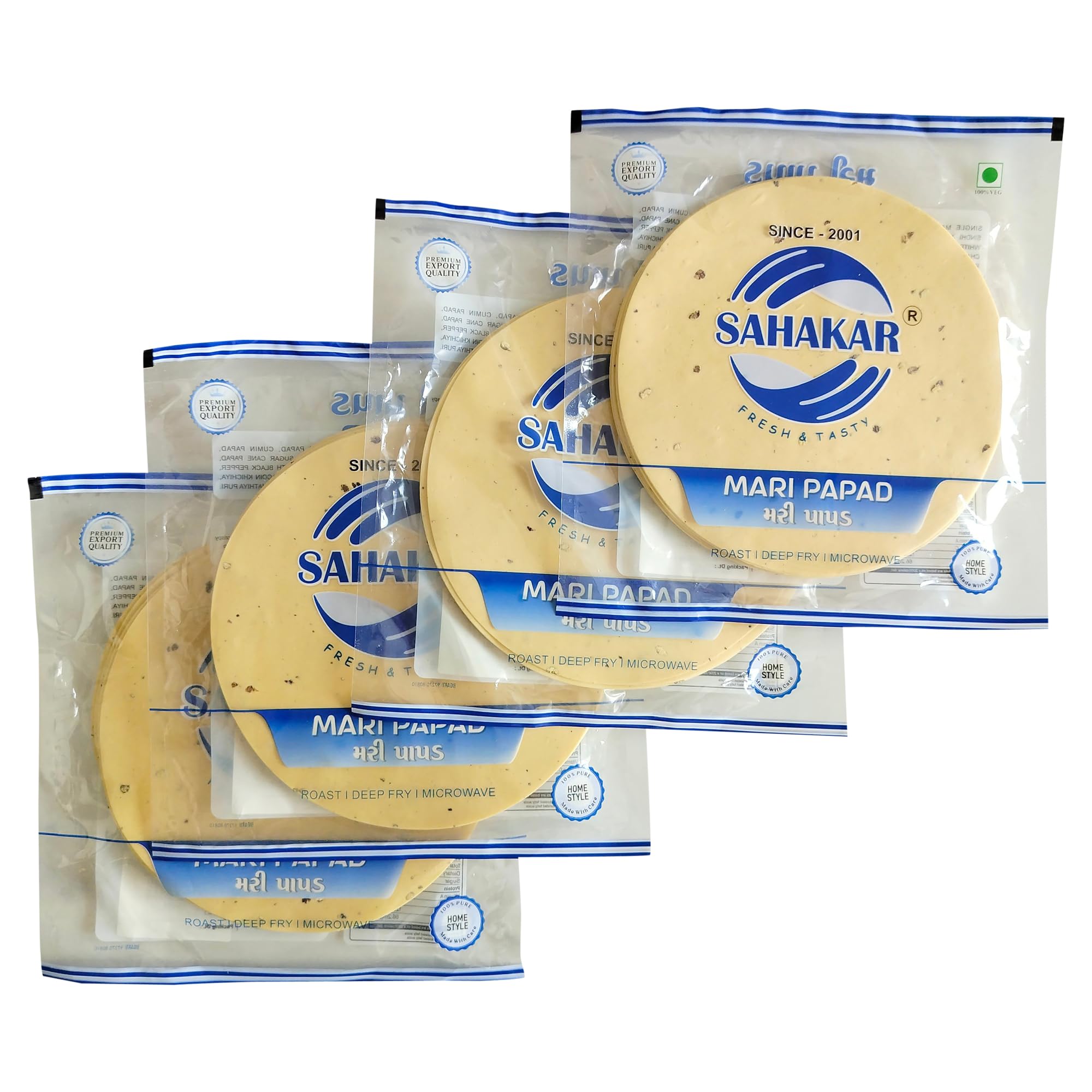 SAHAKAR Black pepper urad papad (Medium Spicy) 800 grams (4 pack of 200 grams) (B0C3VH6LKF) Amazon Price History, Amazon Price Tracker
