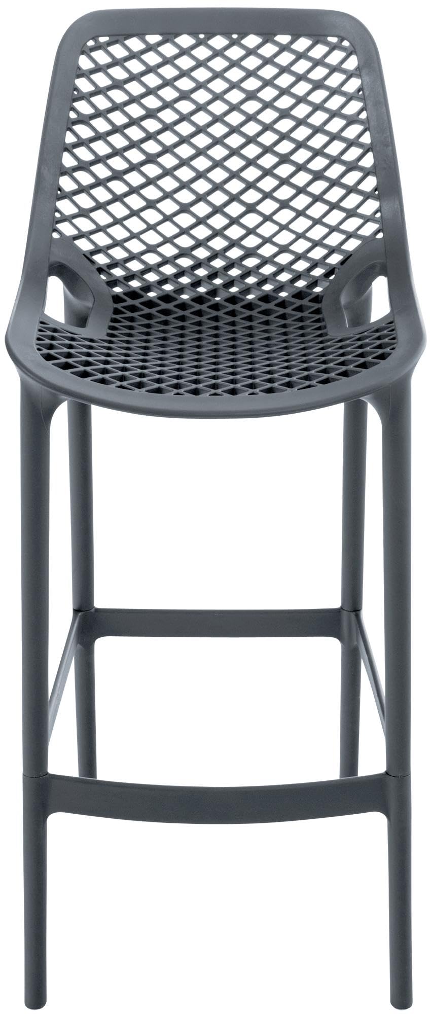 CLP Tabouret Haut Jardin résistant Air, Chaise de Jardin avec Dossier, Tabouret comptoir résistant aux UV en Plastique Facile à Entretenir | Couleur Gris foncé