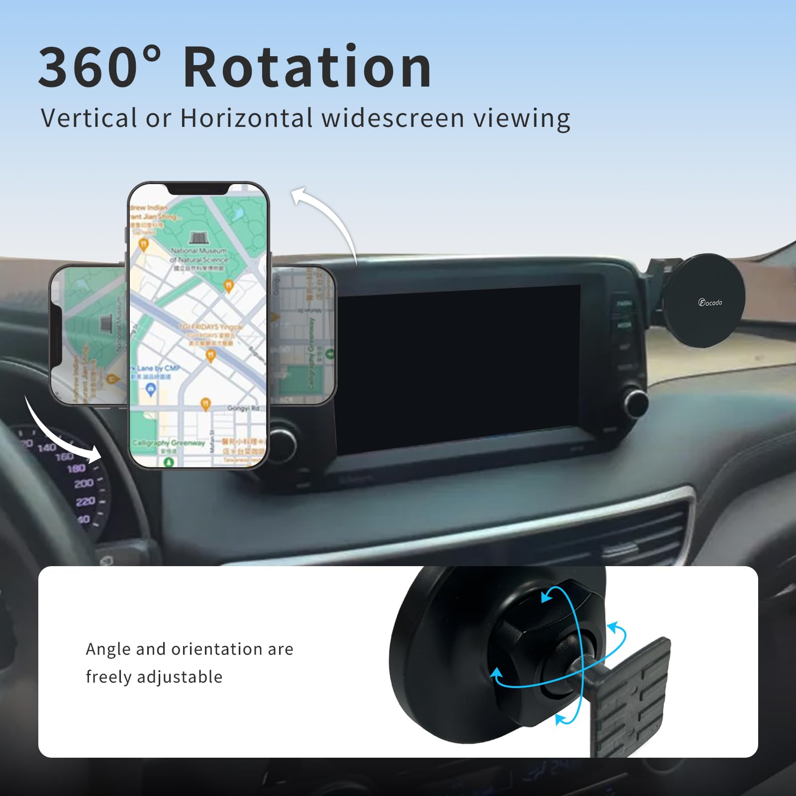 Soporte para teléfono de coche para Hyundai Tucson 2019-2021, específico para vehículo, soporte para teléfono MagSafe, soporte para salpicadero de rotación de 360°, soporte magnético para teléfonos