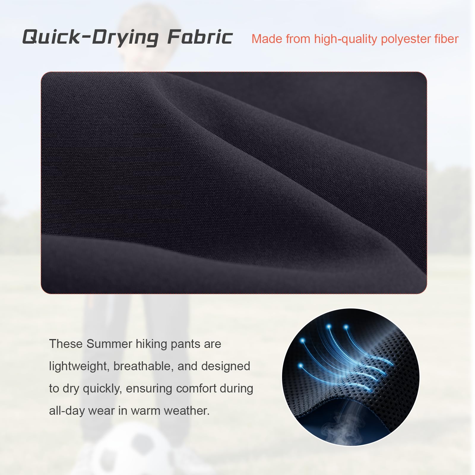 SUKUTU Pantalon 2 en 1 zippé pour garçons et Filles Pantalon de randonnée d'été Convertible Séchage Rapide Short léger pour activités de Plein air