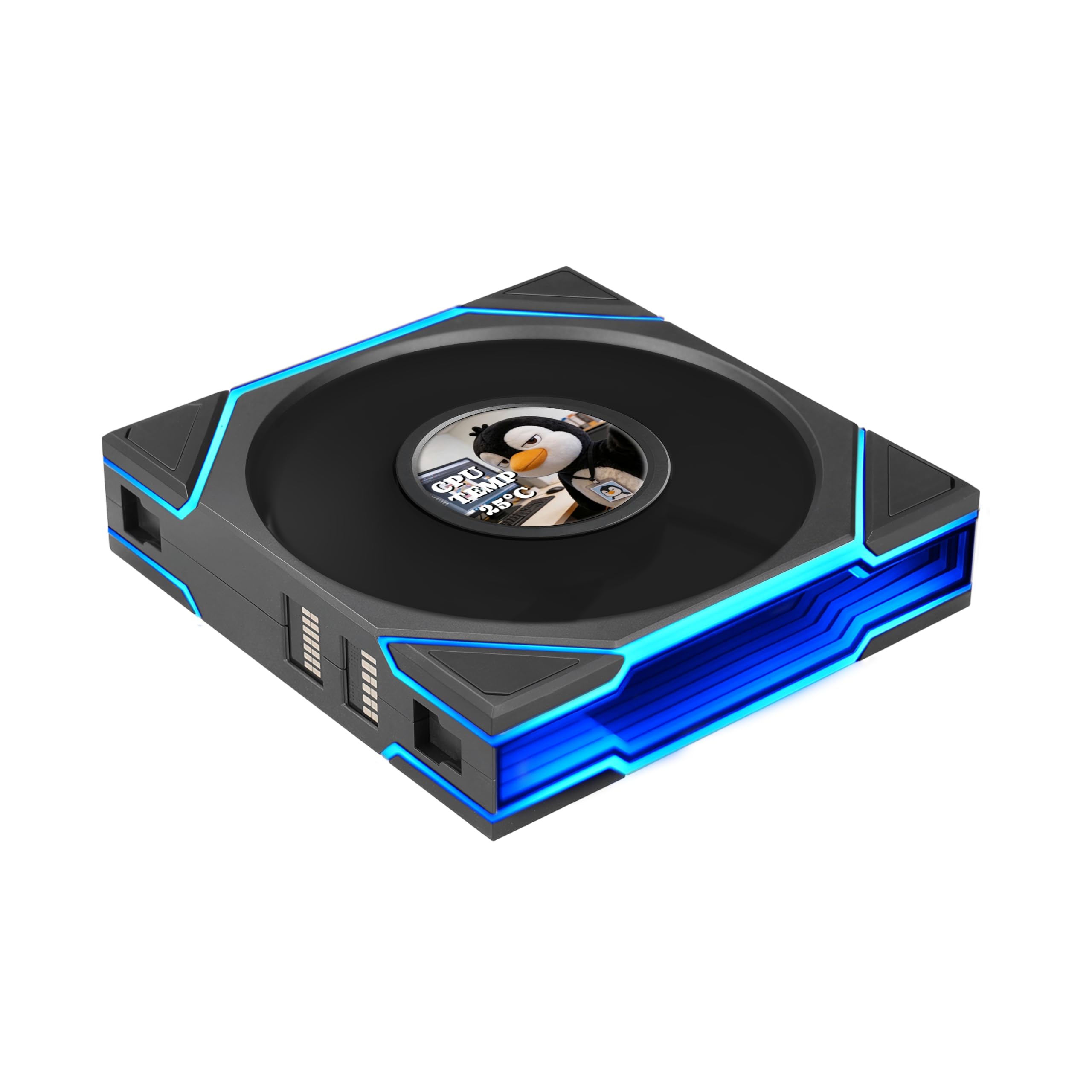 Lian Li UNI Fan TL LCD Flex 120mm Normal Blade (NOT Reverse) ARGB Fan, Single Pack, 1.8-inch LCD Screen, Controller Not Included, Black (12TLLCD1F1B)