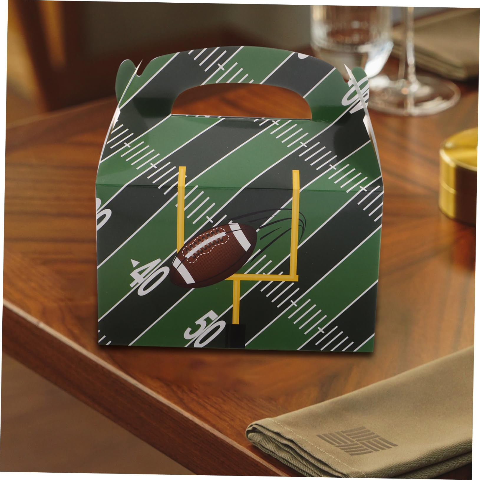 Mipcase 50 Pezzi Scatole da Festa Tema Calcio Confezione per Snack e Dolci per Compleanni e Sportivi Design Unico Confezionare e Condividere Treats