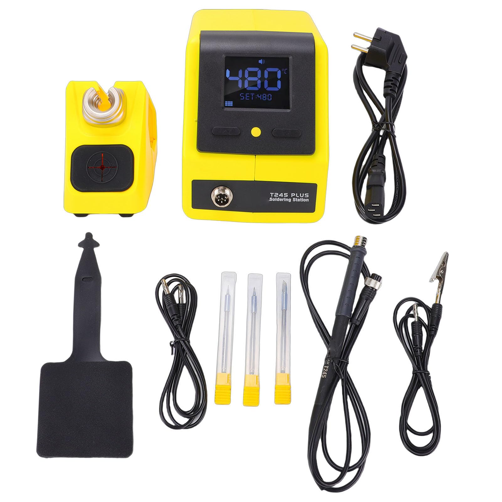 GOWENIC Zestaw Stacji Lutowniczej, 120 W, Szybkie Nagrzewanie, Regulacja Temperatury PID, Wyświetlacz LCD, Automatyczny Tryb Uśpienia, z Antystatycznym Przewodem Uziemiającym, do (wtyczka UE)