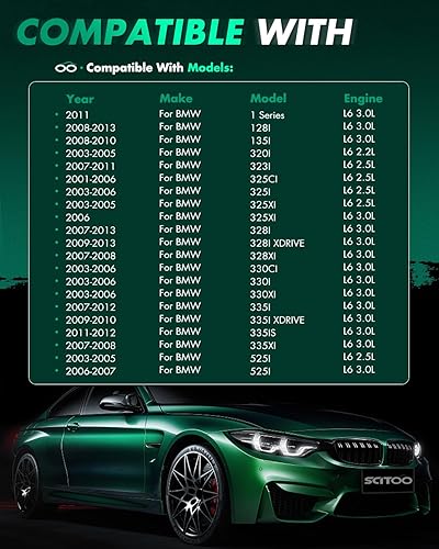 Miniatura 9 de SCITOO 6 bobinas de encendido UF592 con 6 bujías de iridio 128i 135i 335i 325i 328i 330i E60 M5 525xi 528i N54 X3 X5 X6 Z4 2003-2016