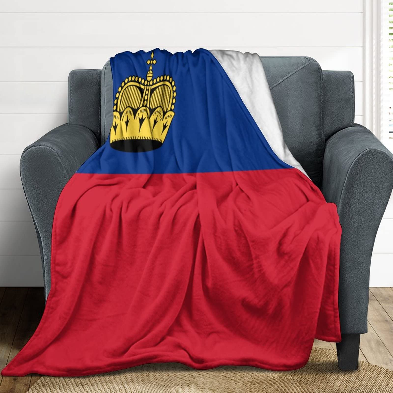 Couverture en flanelle Liechtenstein douce pour canapé et salon