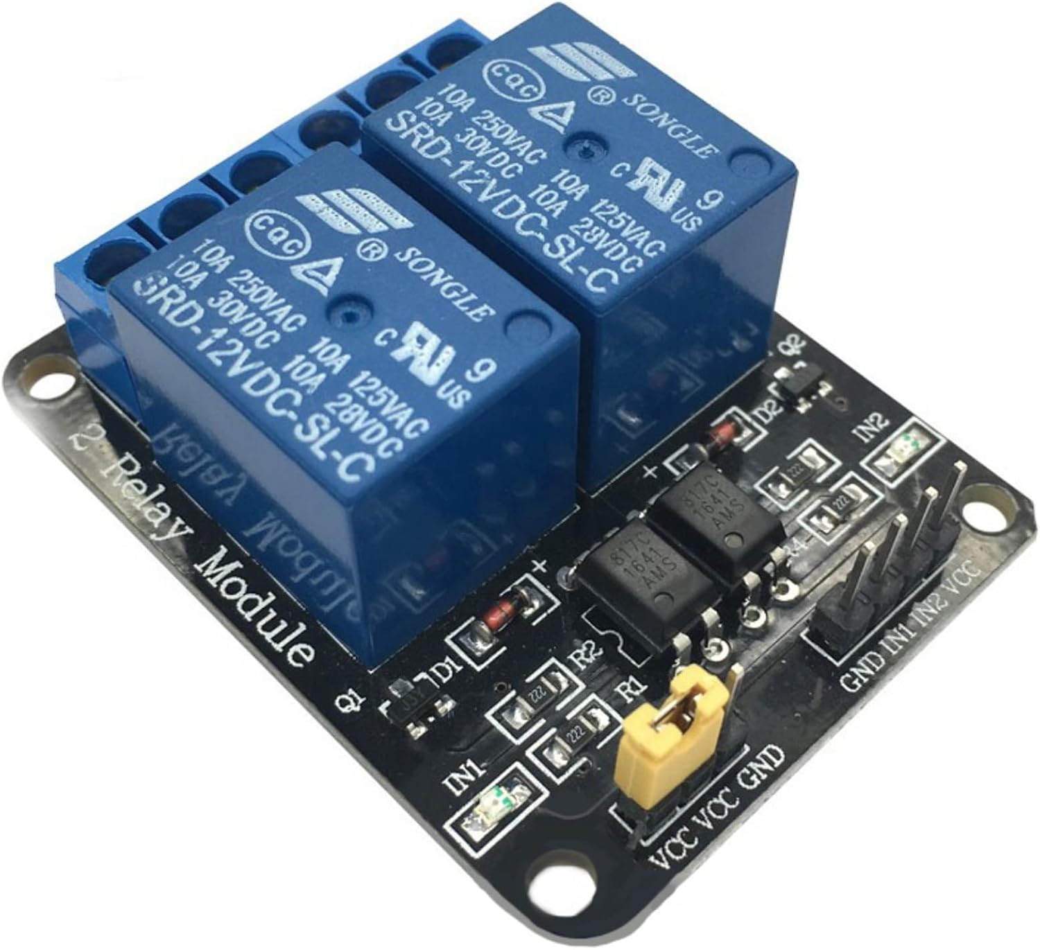 Amazon.com: MOOKEENONE 1 x Relay Switch Module, 2 Way 2CH Relay Module ...