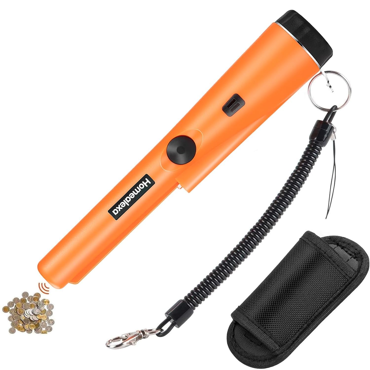 Bequest Metal Detectors, Metal Detectors for Adults and Kids, Portable Metal Detector LED Pin Pointer - 360° Scan Detector with Buzzer Vibration, Kids Metal Detector Pinpointer (Orange)-image-18