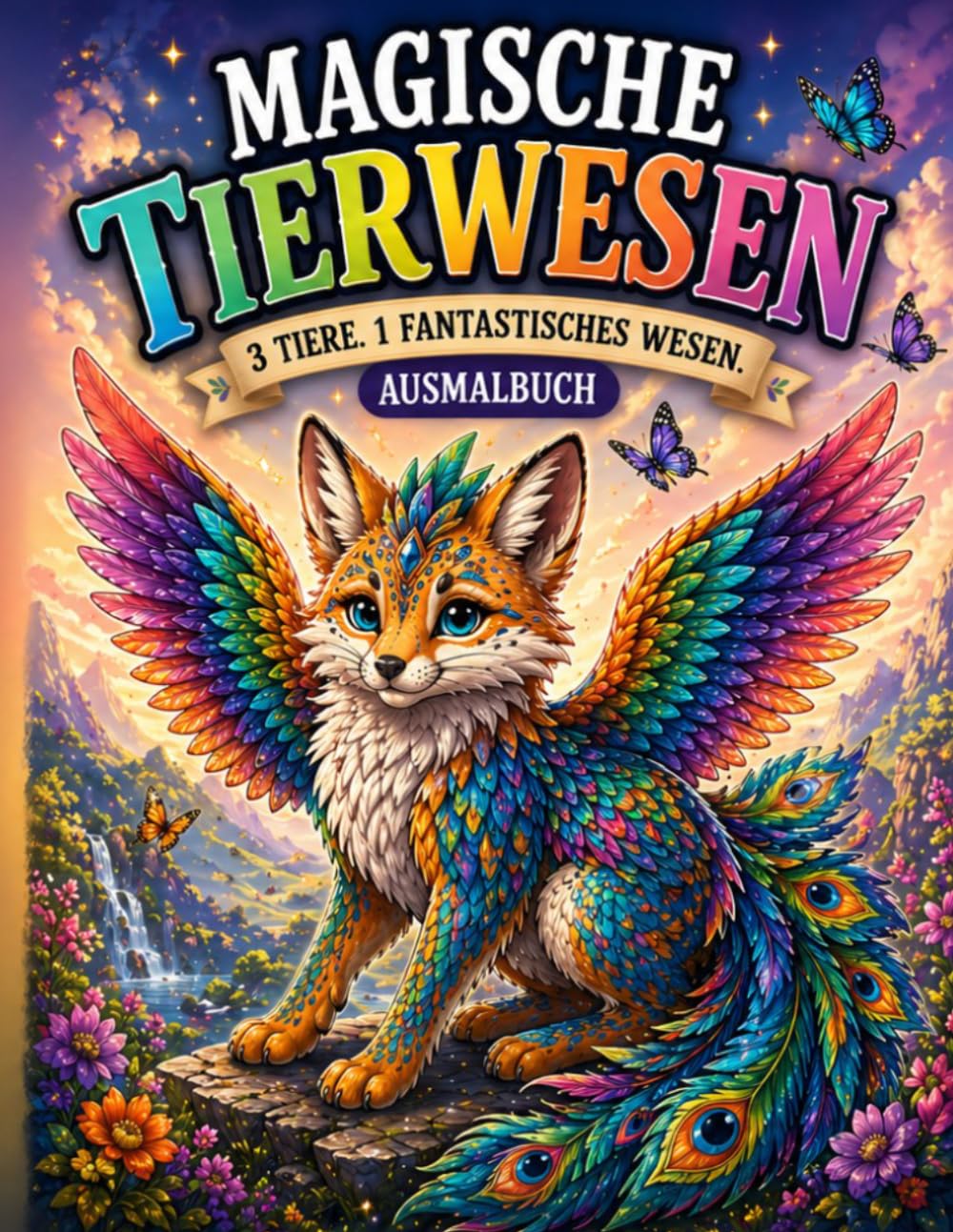 Magische Tierwesen Ausmalbuch: Fantasievolle Tiere zum Ausmalen - im Dschungel, Ozean, Wüste und mehr (Kindermalbücher)