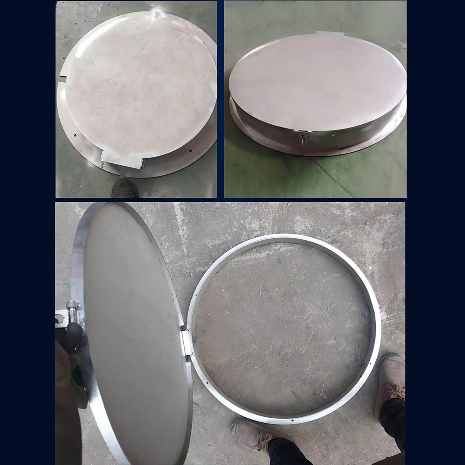 Copertura per pozzetto bloccabile, patta a 90°, copertura rotonda per albero, coperchio di scarico in acciaio inox, copertura di accesso per fognature pesanti (70 cm / 27.5in) per soluzioni di