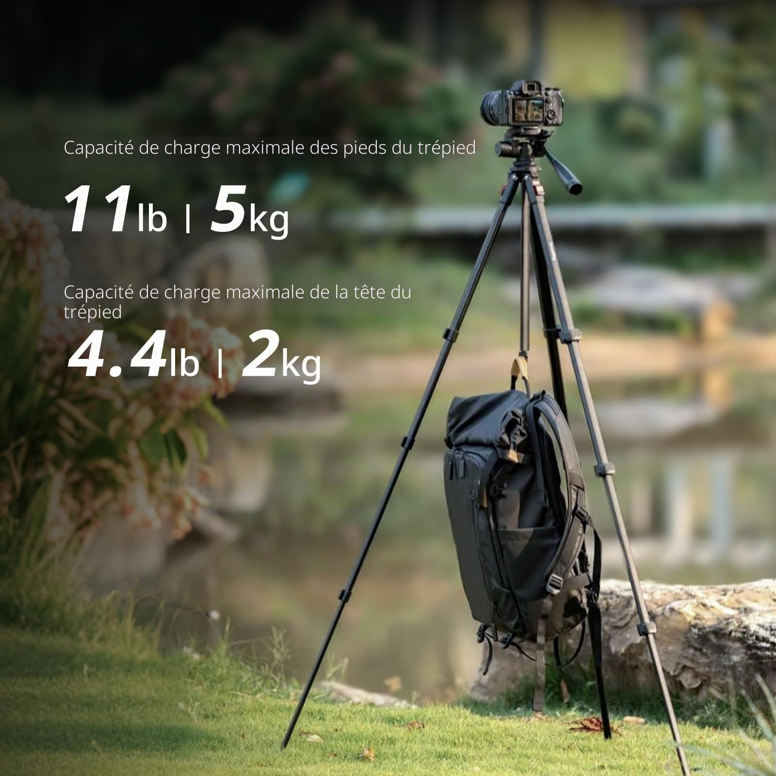 SMALLRIG 172 cm Trépied de Voyage en Aluminium avec Clip pour Caméra et Téléphone, Trépieds Portables avec Pieds à Verrouillage Rapide, pour Diffusion en Direct et Vlogging, Charge Max 5 kg - 5474