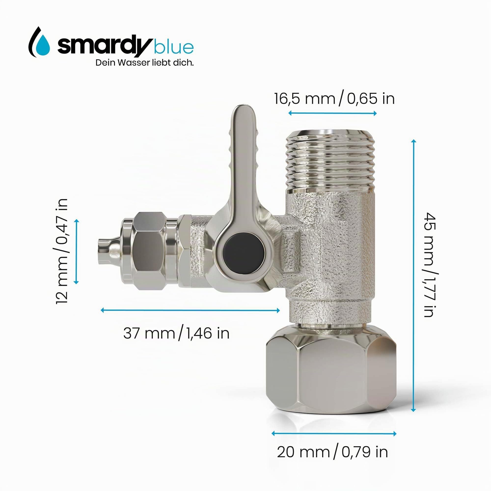 smardy ZO014 Kit de Conectores con 10m de manguera 1/4 pulgada (6,35mm) – para neveras side by side, ósmosis inversa, frigorífico americano y filtro de agua – montaje rápido sin herramientas