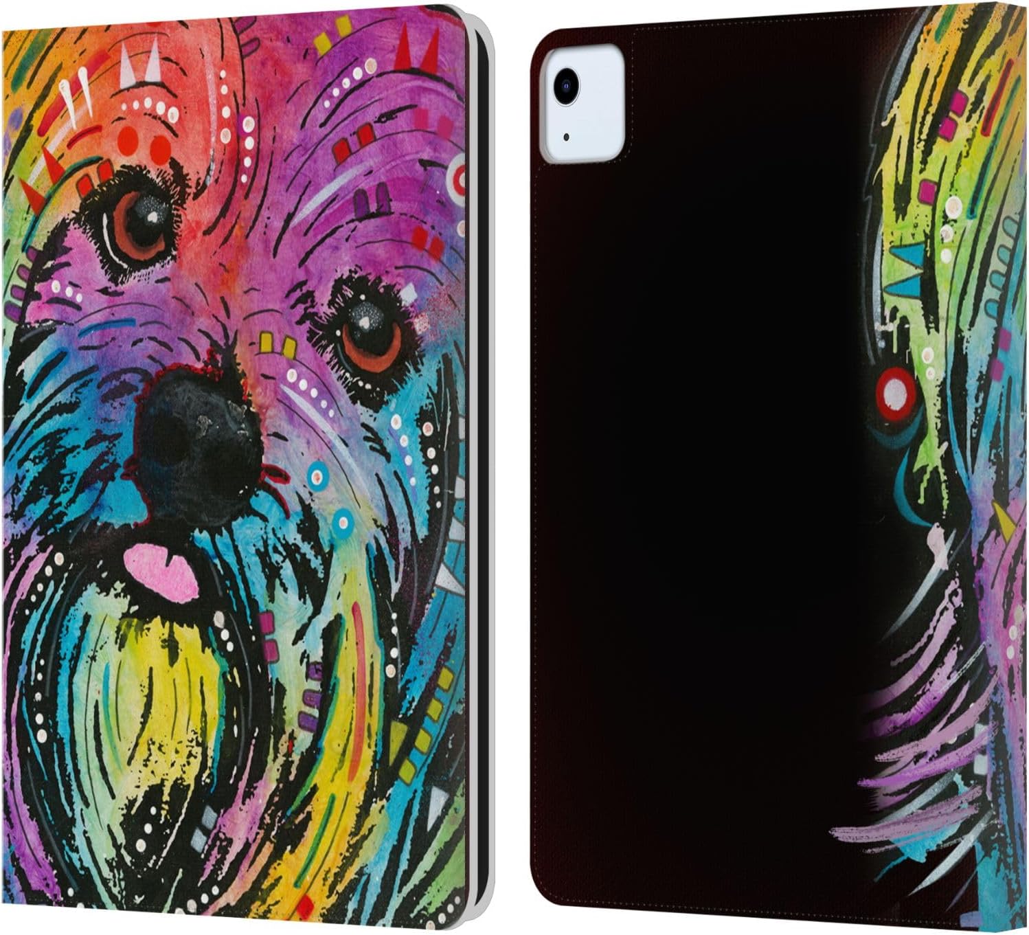 Head Case Designs Officially Licensed Dean Russo Yorkie Dogs Leather Wallet Case Compatible with Apple iPad Air 11 2020/2022/2024/2025