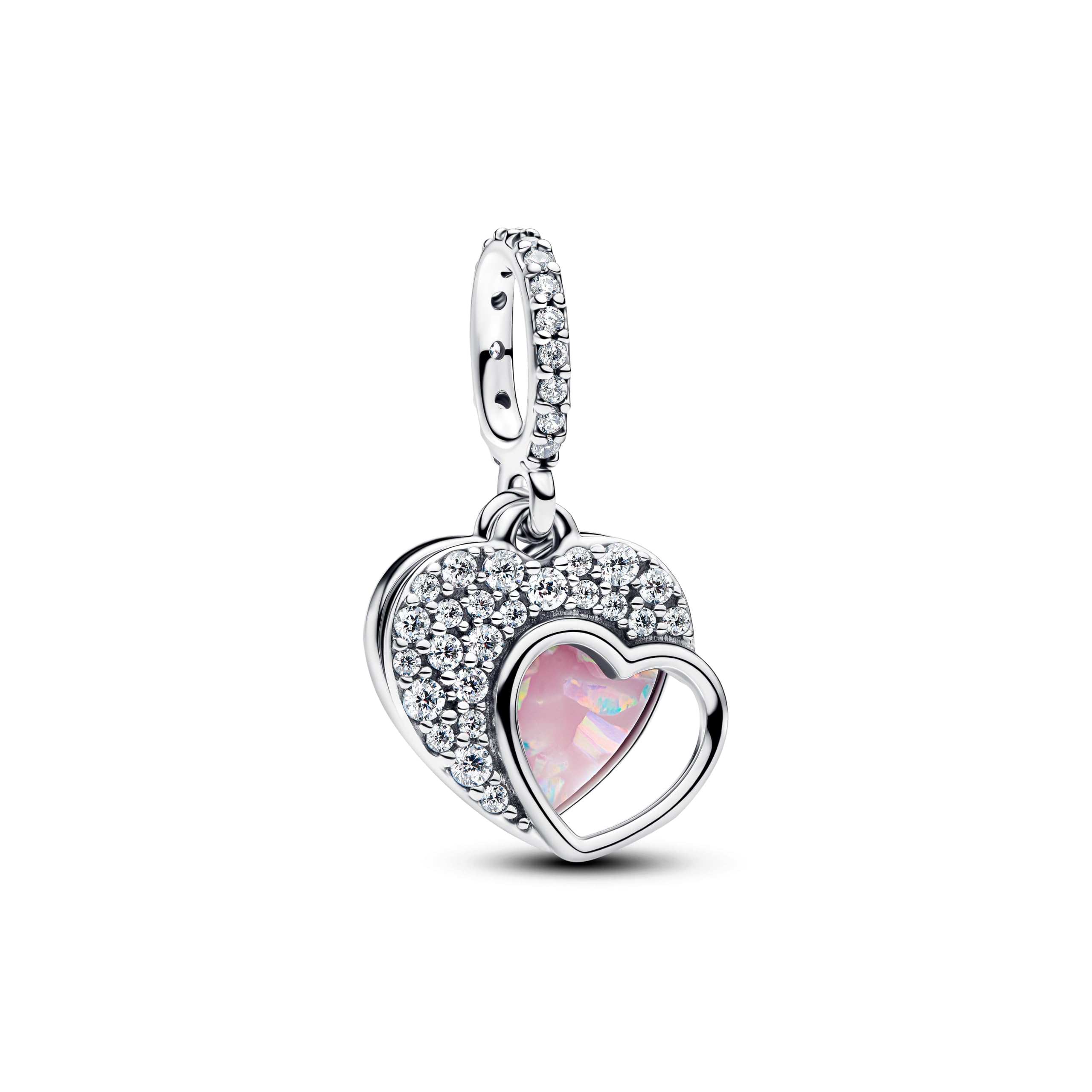 PANDORA ME 794456C01 Doppelherz-Anhänger Charme | Charm-Schmuck für Damen für den Alltag und besondere Anlässe, passend für PANDORA Moments Armbänder