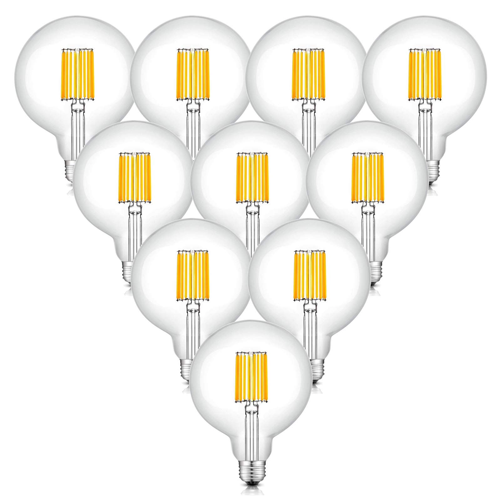 Lampadine Globo Non Dimmerabili, Lampadina Grande a Risparmio Energetico Trasparente E27 Edison Lampadina a Filamento LED G125 Lampada Decorativa retrò Vintage 12 W Equivalente a Incandescenza 120 W