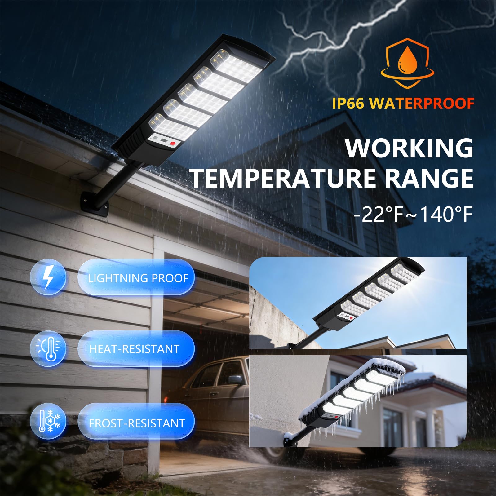 700W Lampione Solare Led Esterno 4 pezzi,3000K Lampioni da Giardino Esterno Solari con Sensore di Movimento,IP66 Impermeabile Faretto Stradale per Garage Strada