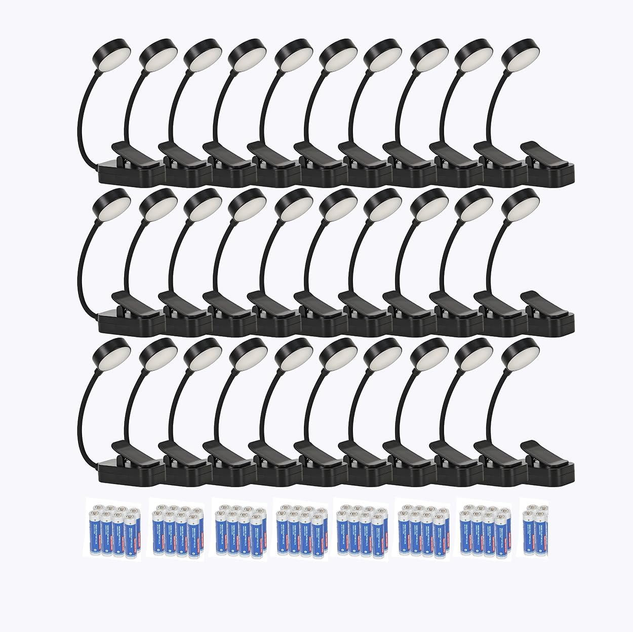 30 Pack Book Light for Reading in Bed，3 Color Temperature Reading Light，Adjustable Brightness，Clip on to Book for Reading at Night
