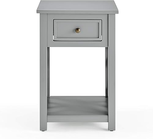 Miniatura 6 de Alaterre Furniture Coventry - Mesa auxiliar de madera con cajón y estante, color gris