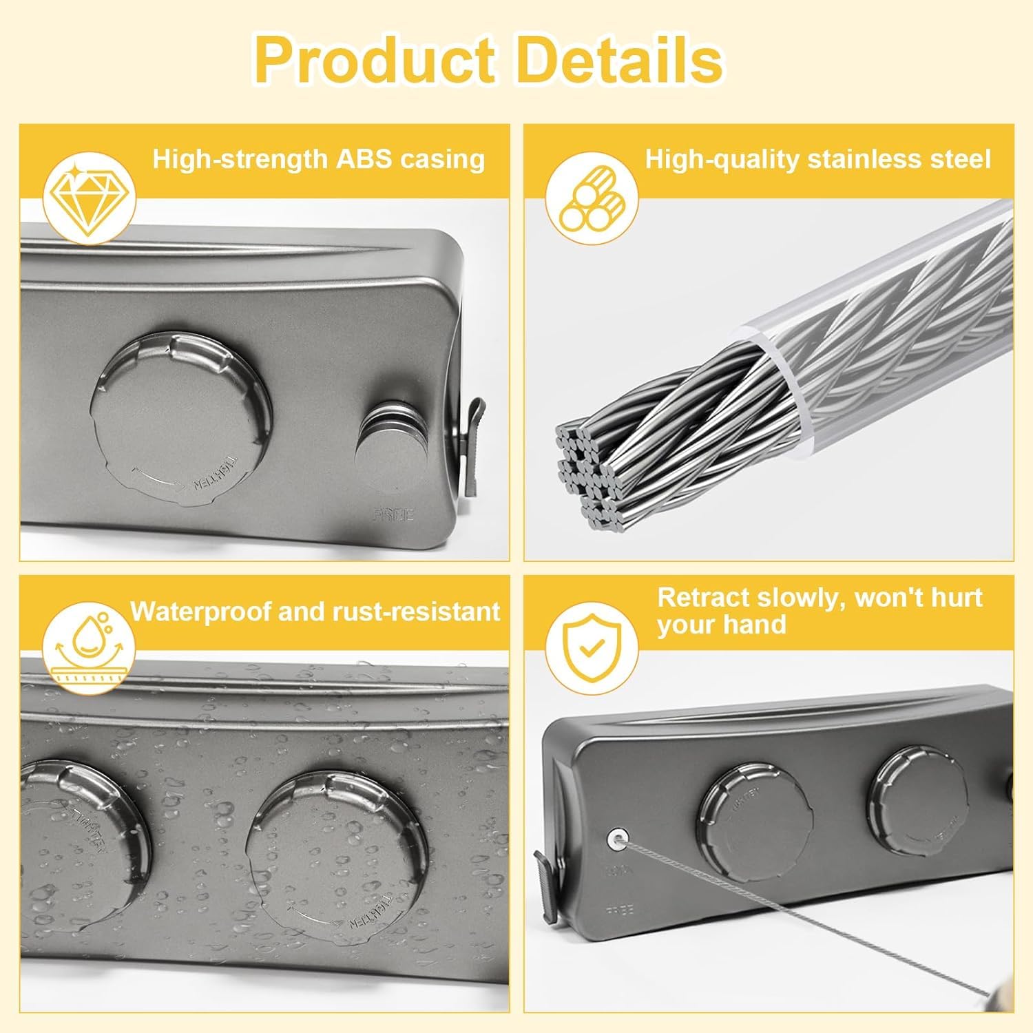 Retractable Clothesline - 40kg Capacity -4