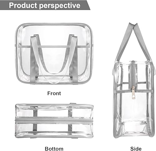 Miniatura 3 de UEOE Bolsas de maquillaje grandes transparentes de PVC grueso con cremallera, bolsa de aseo transparente para el trabajo diario, viajes, deportes,