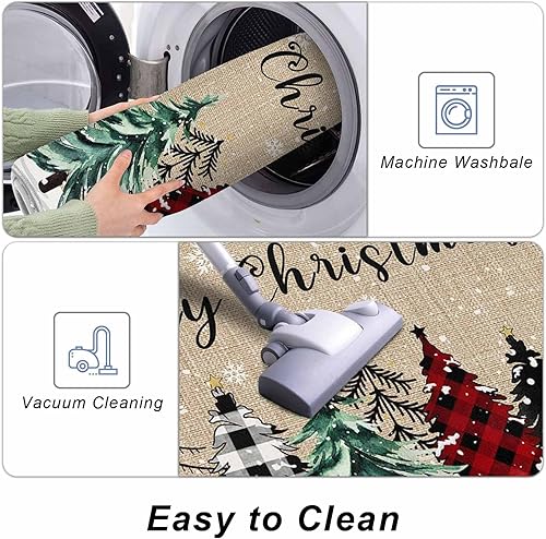 Miniatura 96 de Alfombras de cocina de Acción de Gracias, absorbentes, antideslizantes, para piso, diseño de hojas de otoño y calabaza, retro, alfombra y tapetes