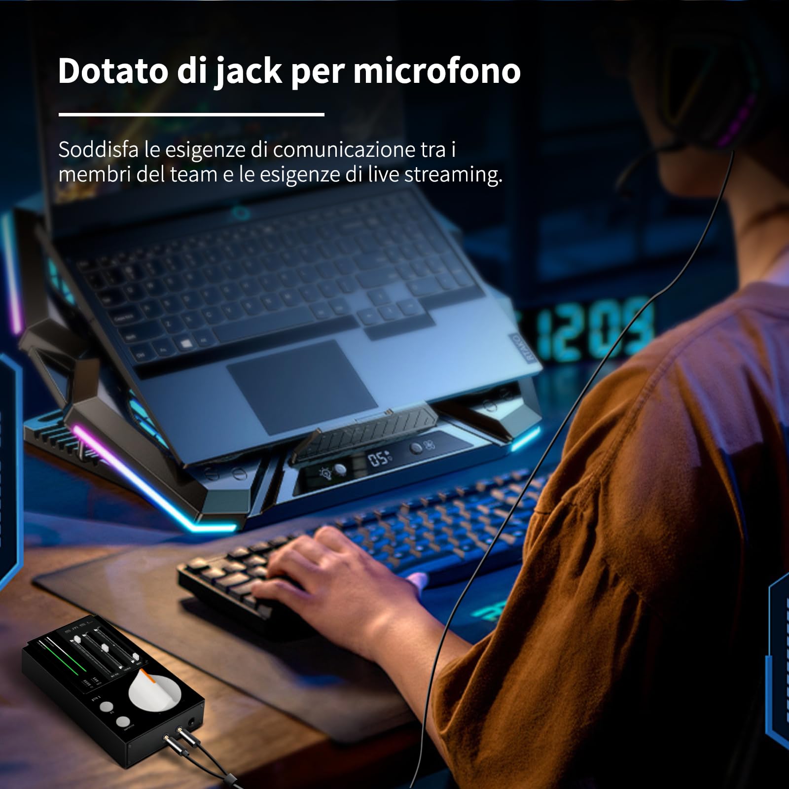 SMSL R1 DAC Amplificatore per Cuffie, Convertitore Audio Digitale ad Analogico Desktop USB C per Gaming PC PS5, Ingresso Microfono/USB/OTTICO/Coassiale, Uscita Bilanciata 3,5 mm/4,4 mm/RCA, Nero