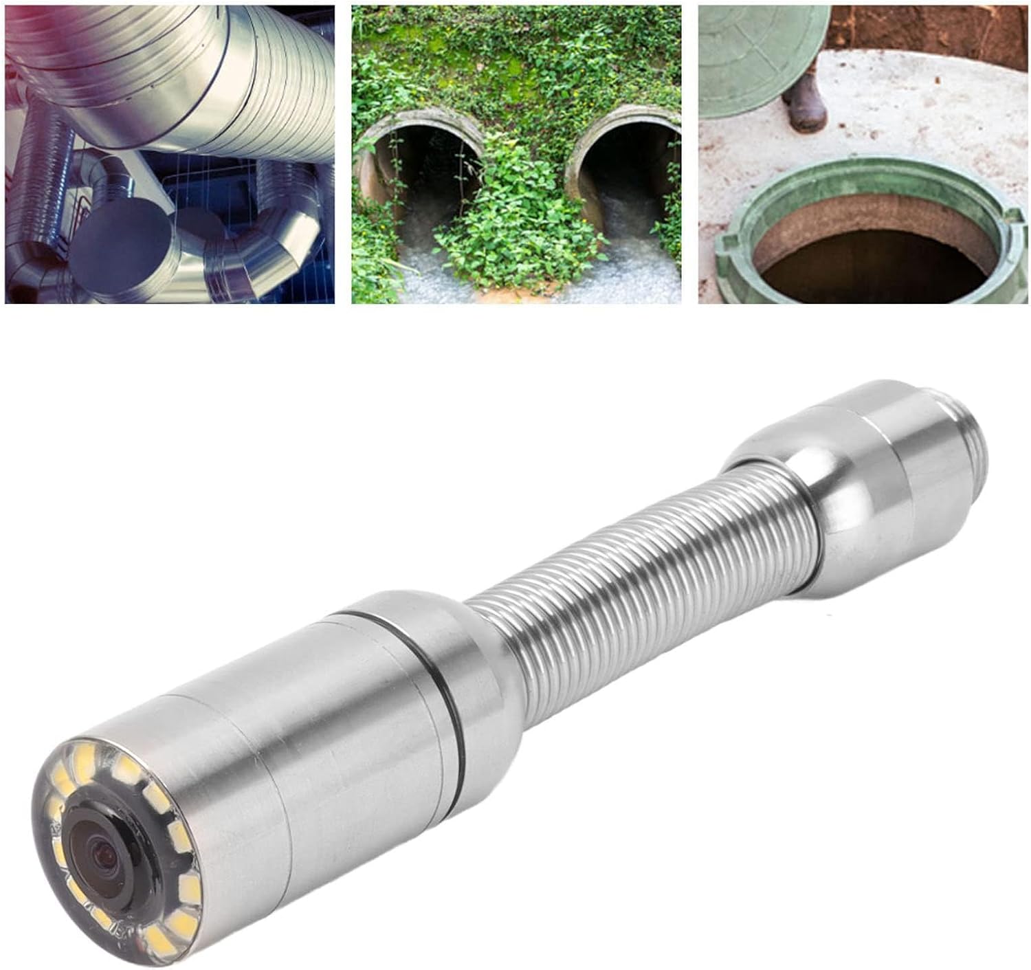 Sewer Inspection Camera Head, 23mm Sewer Inspection Camera IP68 Sewer Camera Accessories with 12 LED Lights