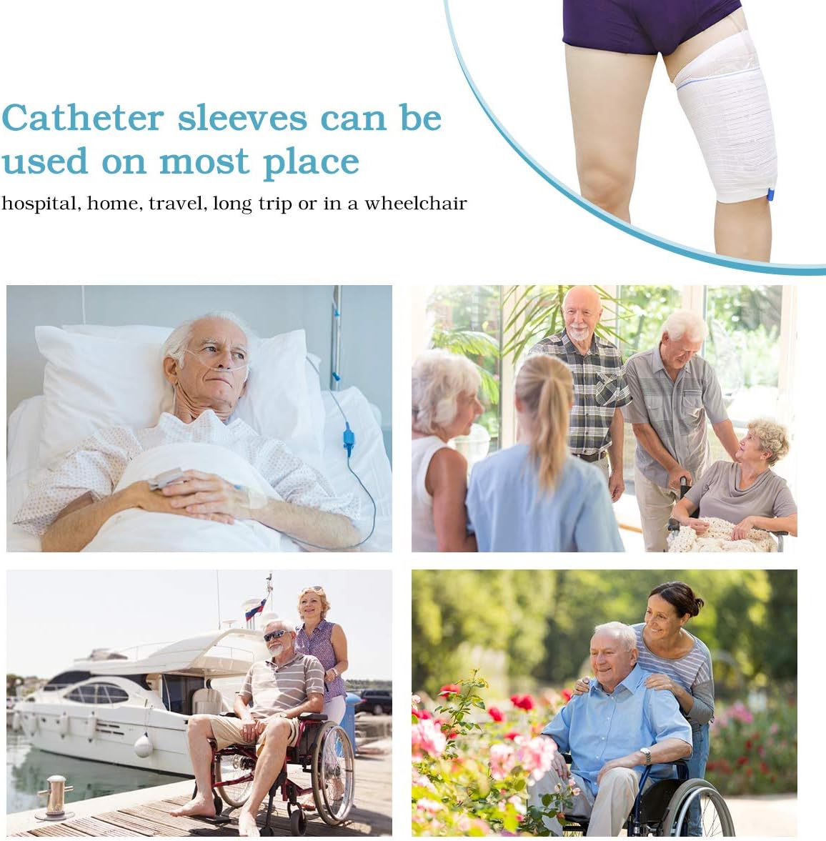 Hоttеѕt Sаlе Catheter Leg Bag Holder 2 Count Fabric Catheter Sleeves Urine Leg Bag Holder - Urinary Drainage Bag Stay in Place Urine Bags for Legs Foley Catheter Bag Holder Strap for Men or Women Wheelchairs (L)