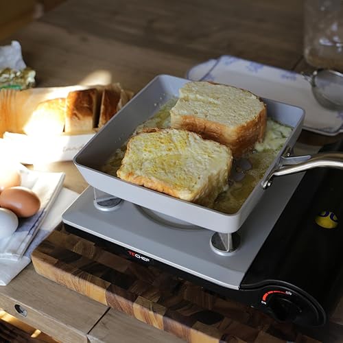 Miniatura 7 de TECHEF - CeraTerra - Sartén de cerámica antiadherente Tamagoyaki para tortilla japonesa, sartén para huevos, sin PTFE, PFAS y PFOA), listo para