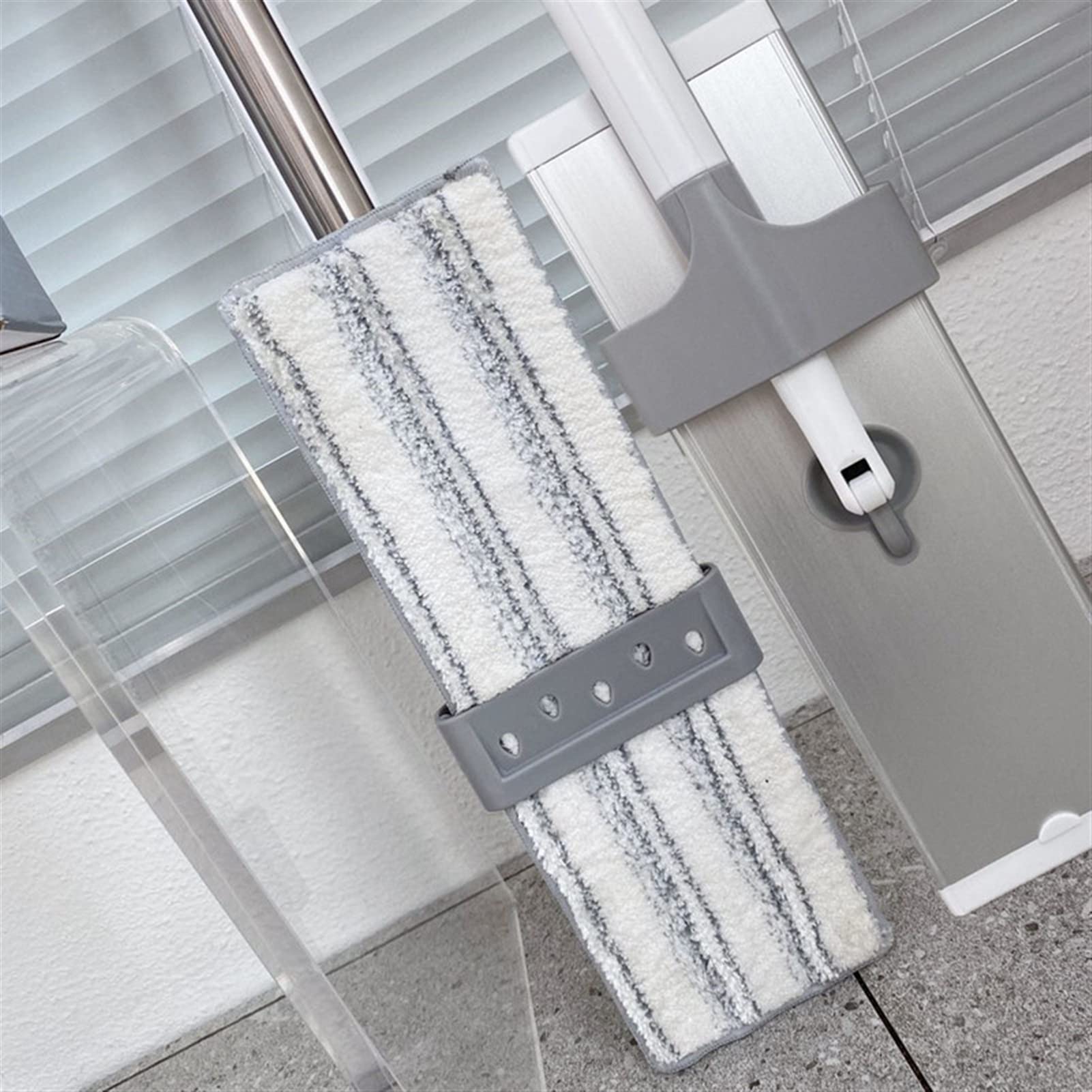 Mopp Boden Mopp Mikrofaser Mopp mit Self Wringer Set Hartholz Mops zum Reinigen, nass& trocken, keine Hand, die faule flache Mopp mit 4 waschbaren Pads waschen Wischmop ( Color : 32cm with 2 rags )