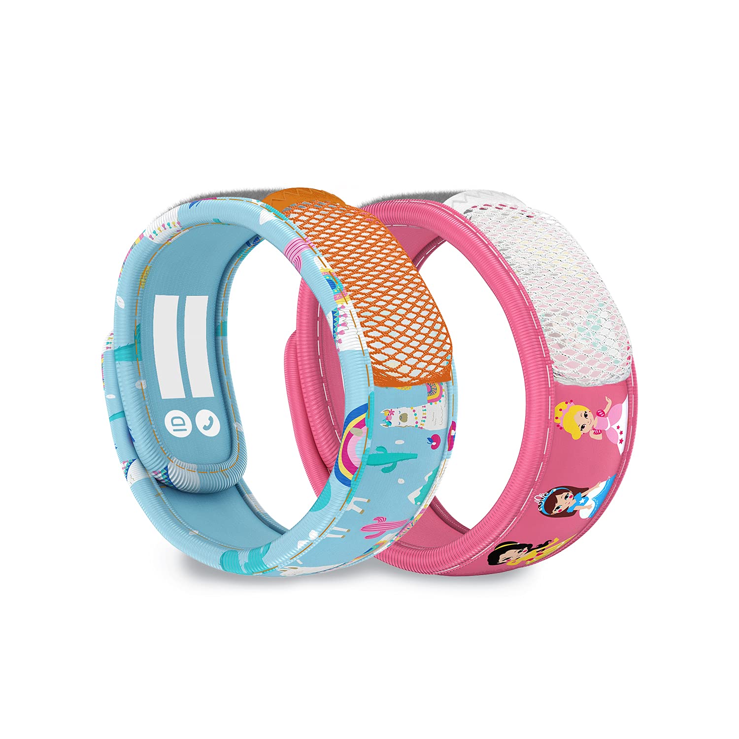 PARA'KITOMosquito Repellent Pack - 2 Kids Wristbands & 2 Refills Princess/Llama