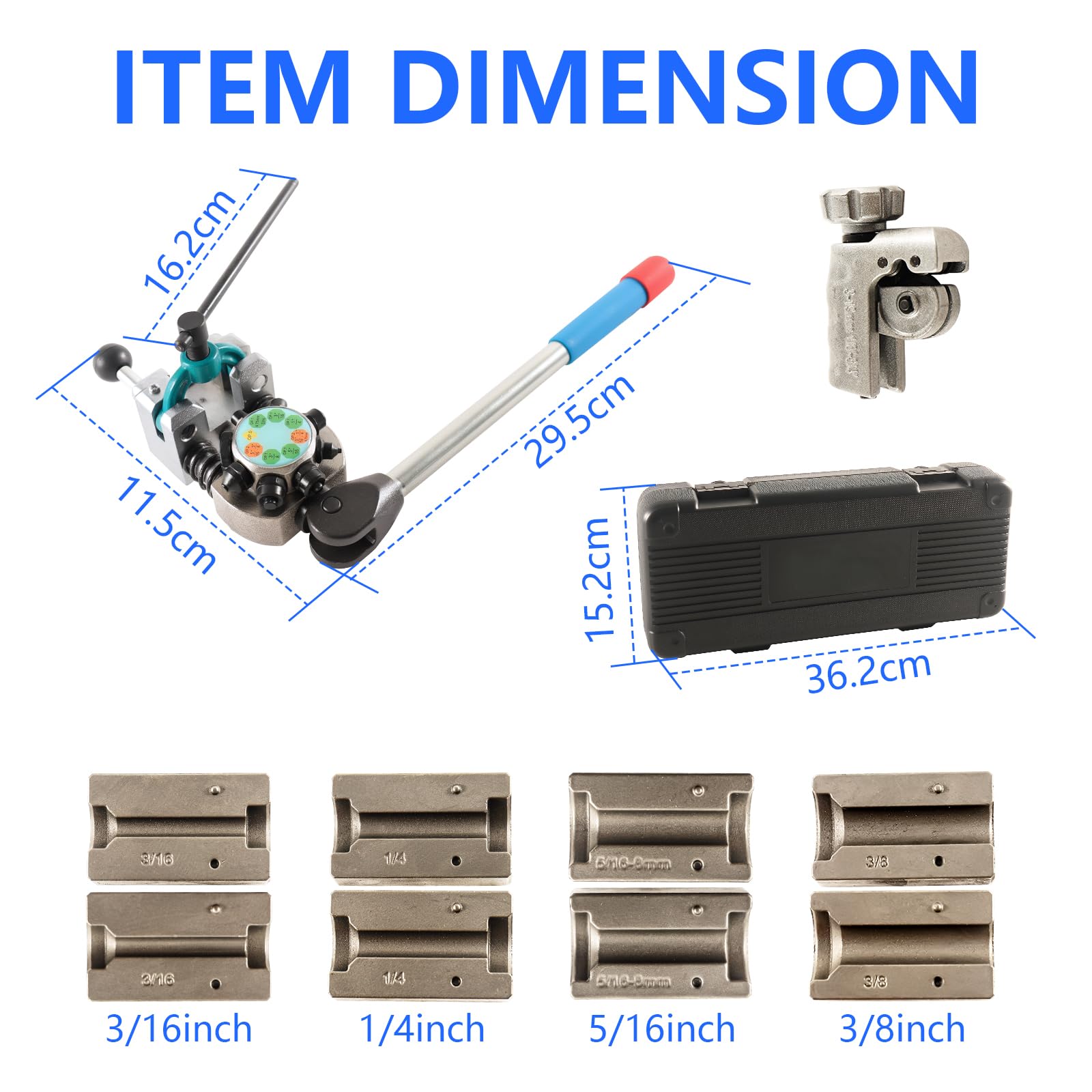 Kit Svasatura Tubi Freno Professionale, Utensile per Svasare 3/16"-4,75 mm, 45° Singole Doppie e a Bolle